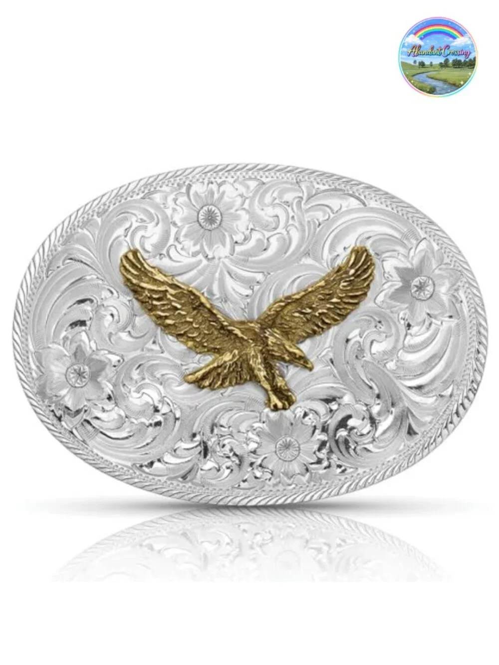 Western Wildlife Belt Buckle German Silver 1.5 Inch Swivel